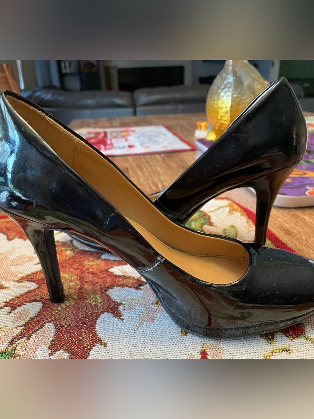 Merona Black Patent Round-Toe Heels